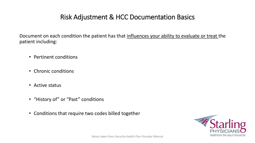 risk adjustment hcc documentation basics risk
