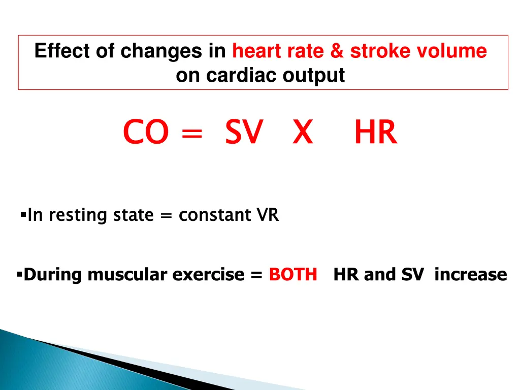 effect of changes in heart rate stroke volume