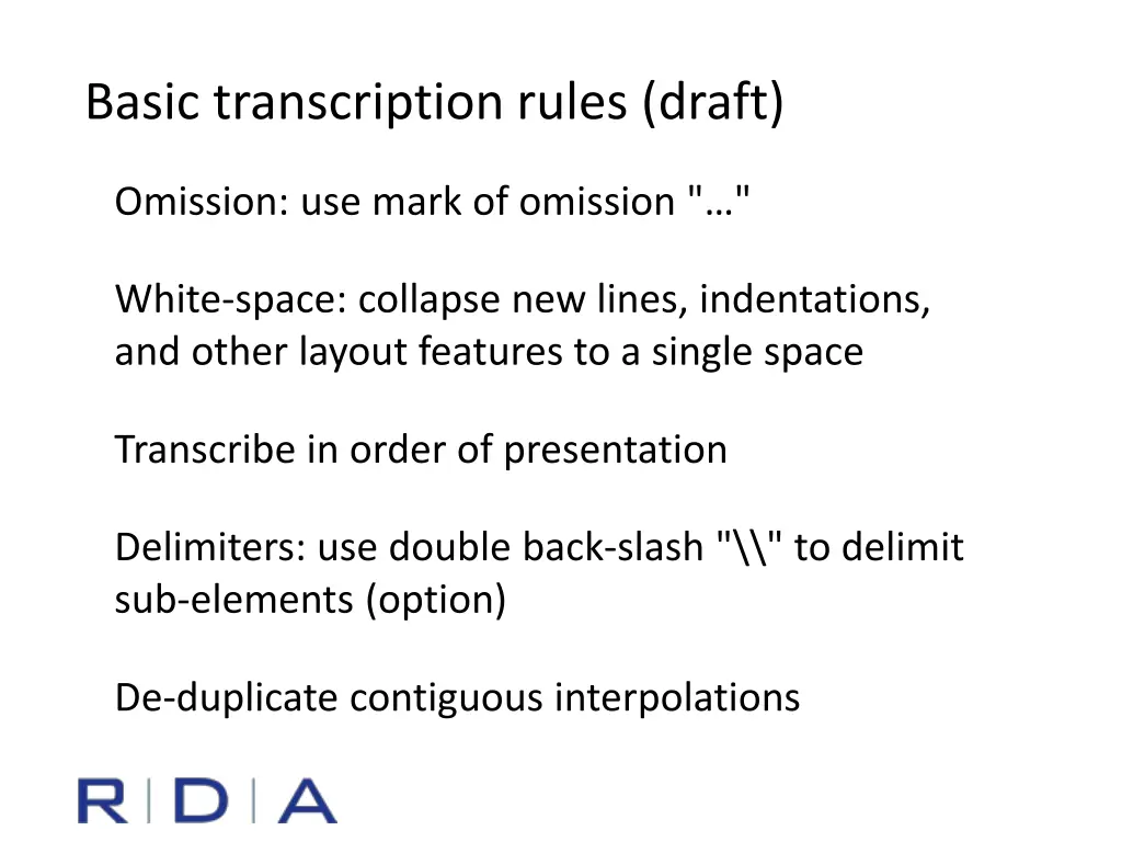 basic transcription rules draft
