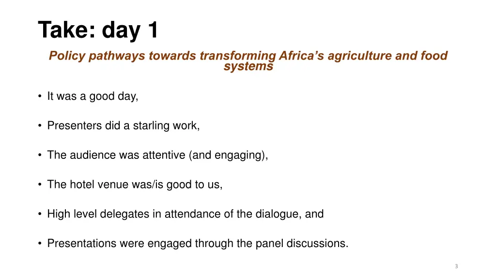 take day 1 policy pathways towards transforming
