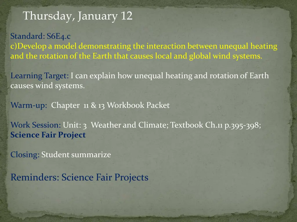 thursday january 12