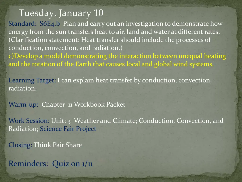 tuesday january 10