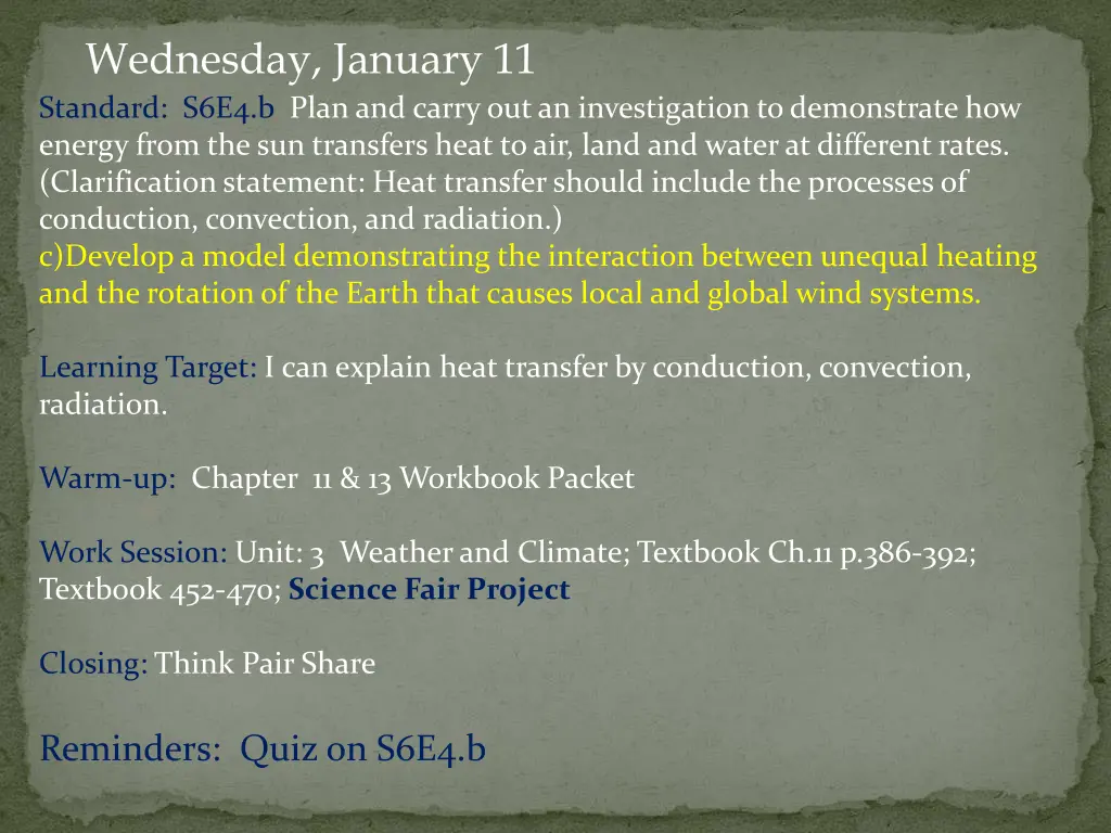 wednesday january 11