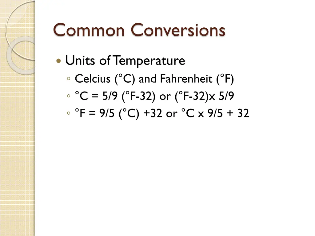 common conversions 3