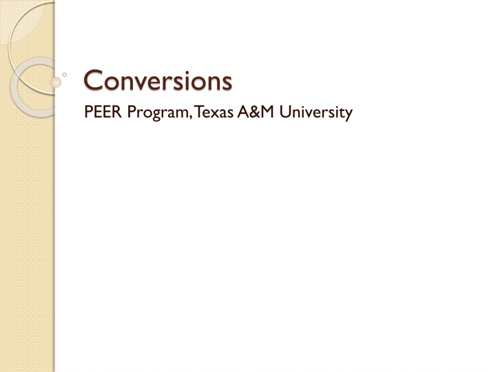 conversions peer program texas a m university