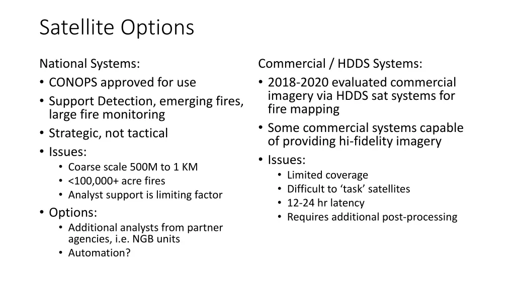 satellite options
