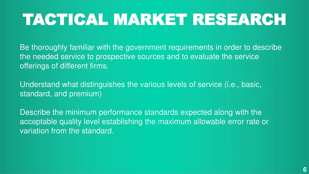 tactical market research tactical market research