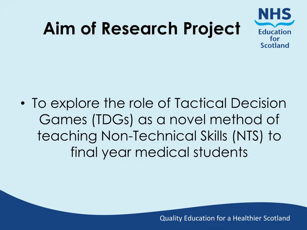 aim of research project