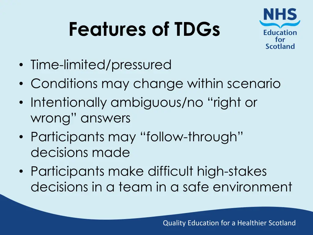 features of tdgs