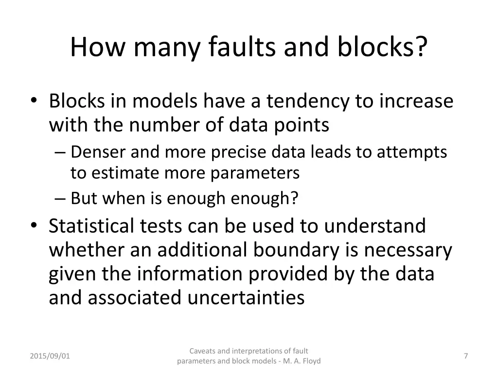 how many faults and blocks