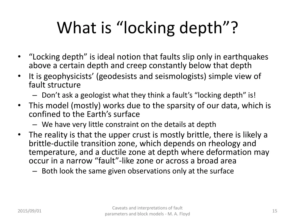what is locking depth