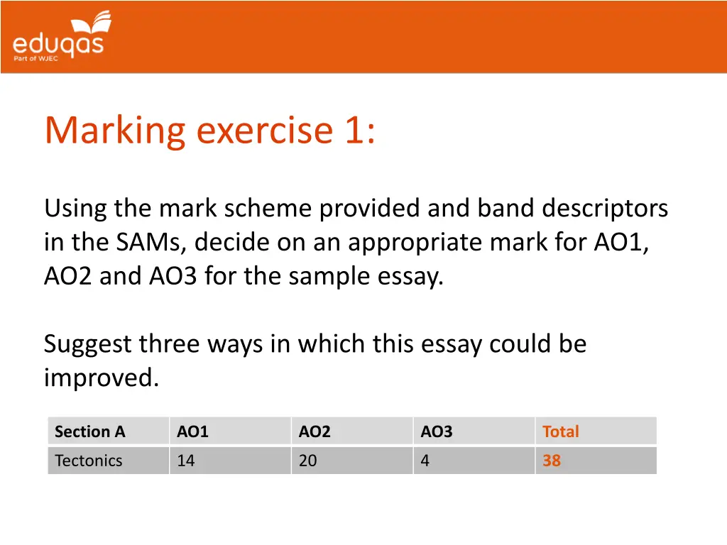 marking exercise 1