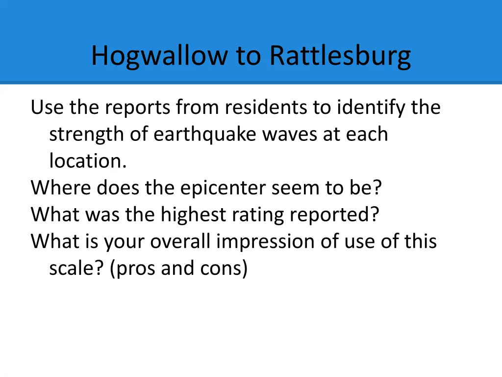 hogwallow to rattlesburg
