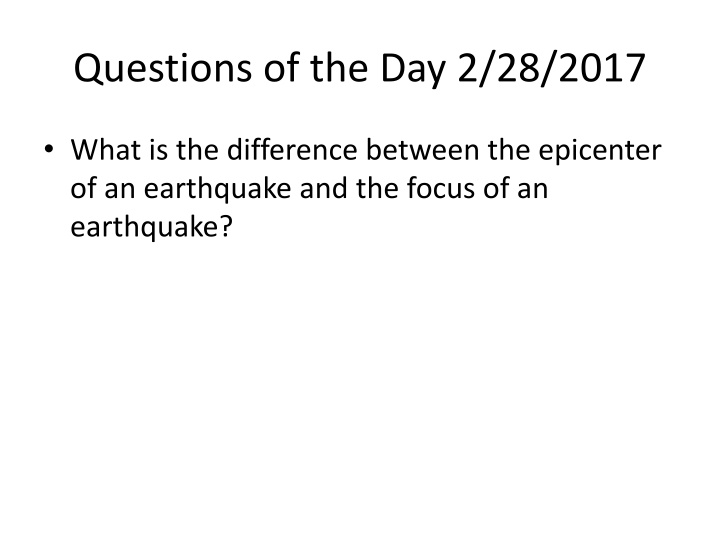 questions of the day 2 28 2017