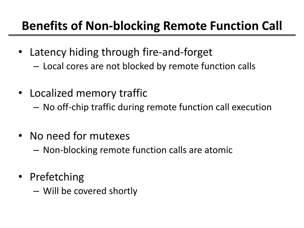 benefits of non blocking remote function call