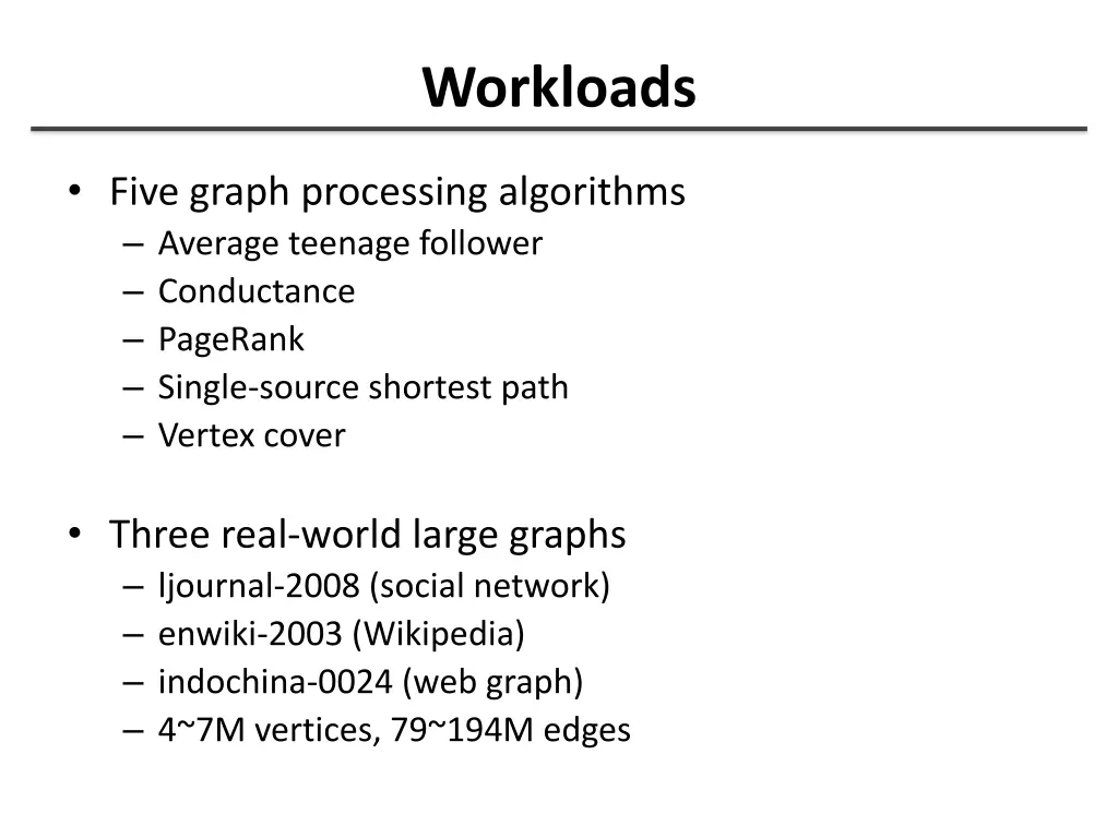 workloads