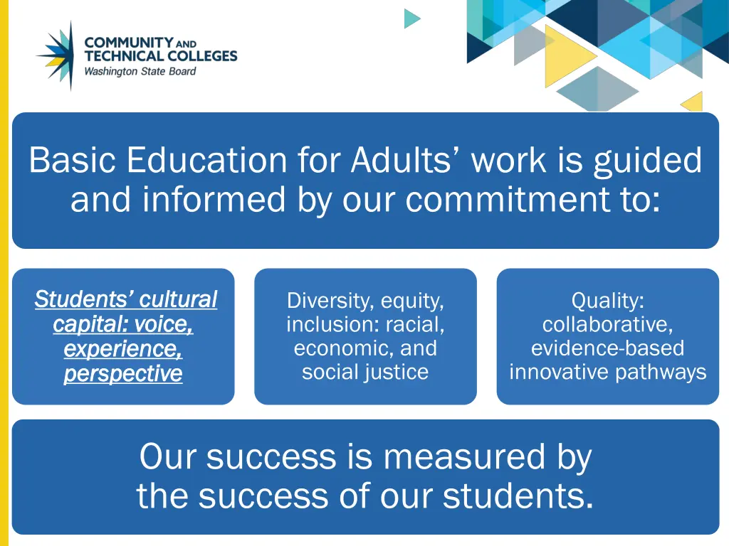 basic education for adults work is guided