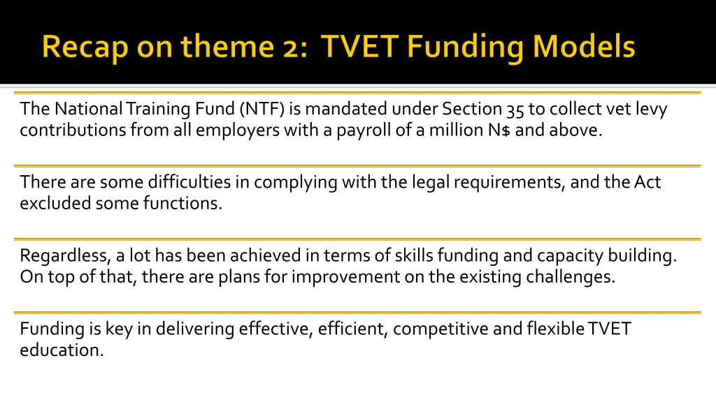 the national training fund ntf is mandated under