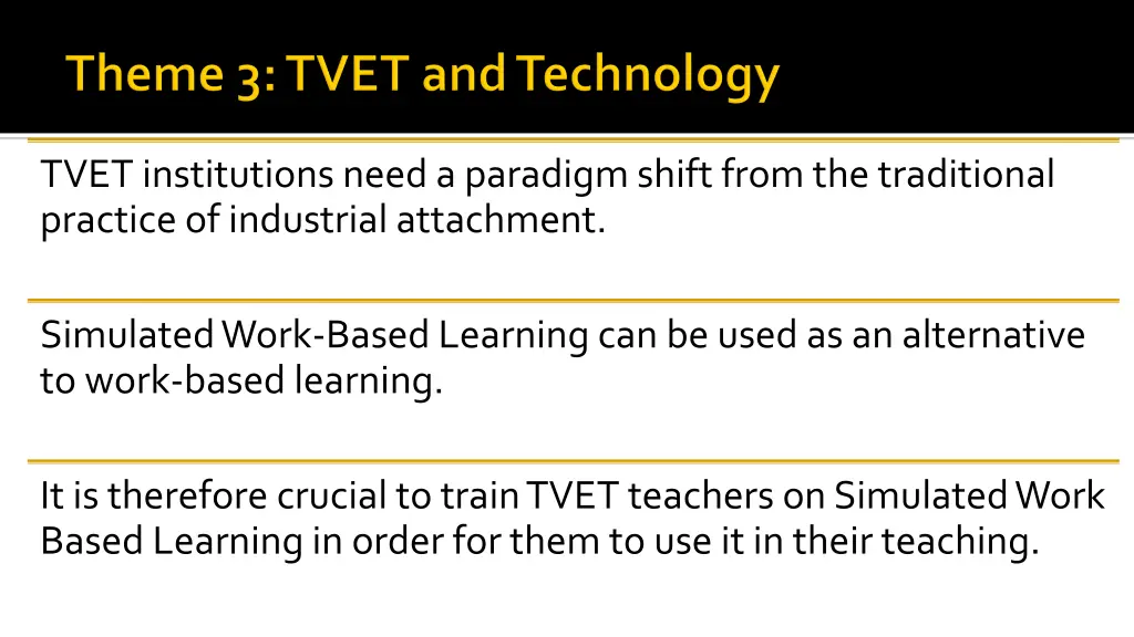 tvet institutions need a paradigm shift from