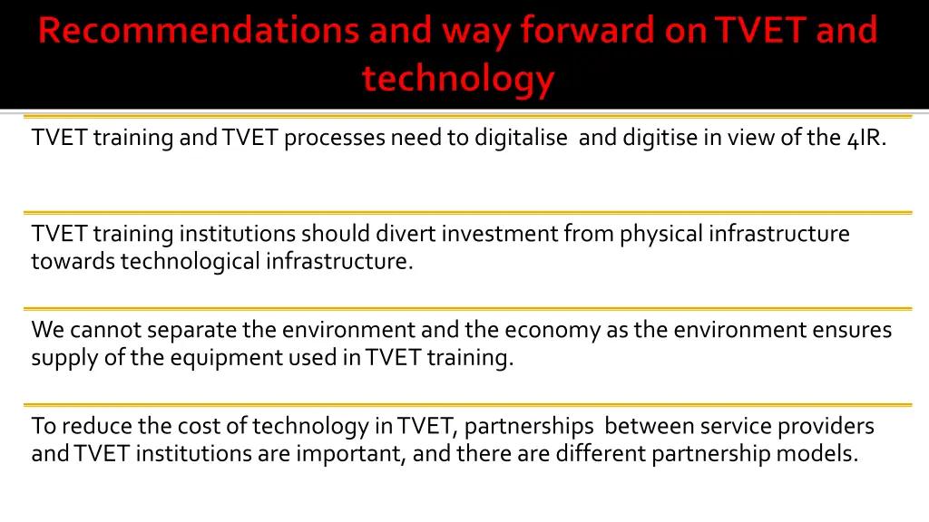 tvet training and tvet processes need