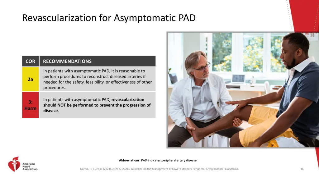 revascularization for asymptomatic pad
