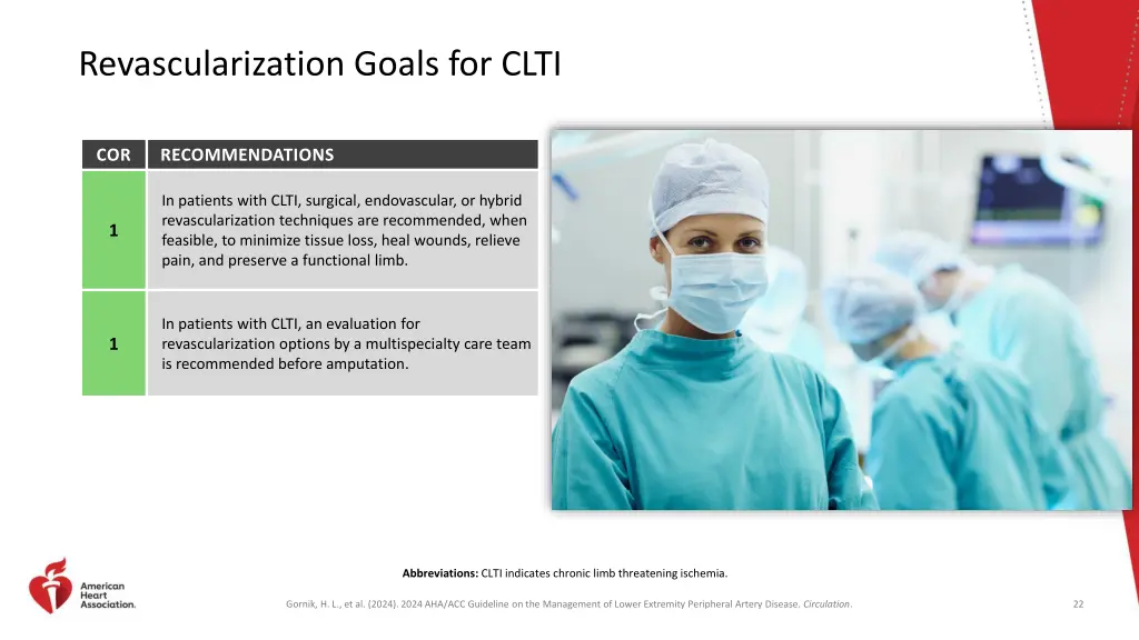 revascularization goals for clti