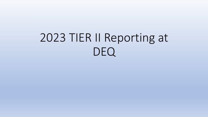 2023 tier ii reporting at deq