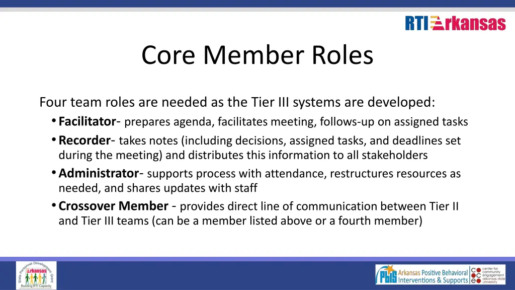 core member roles