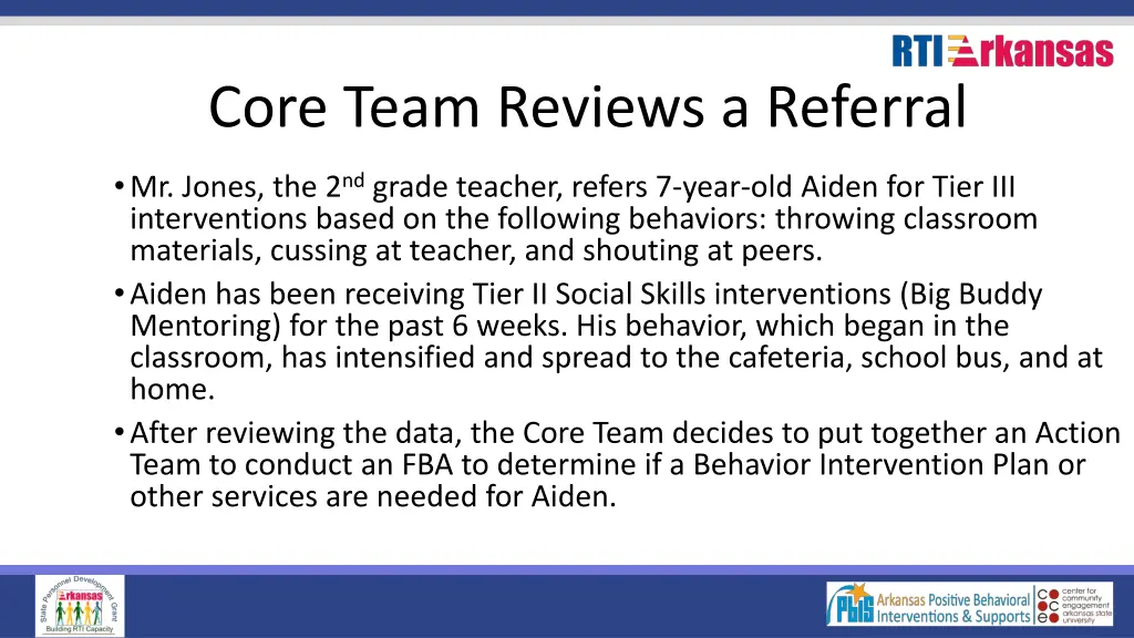 core team reviews a referral