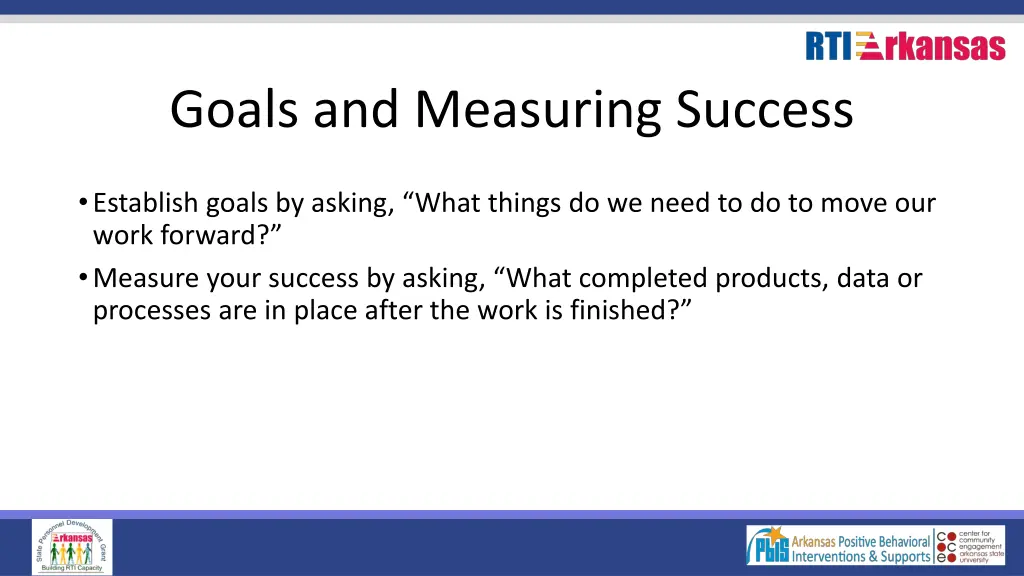 goals and measuring success