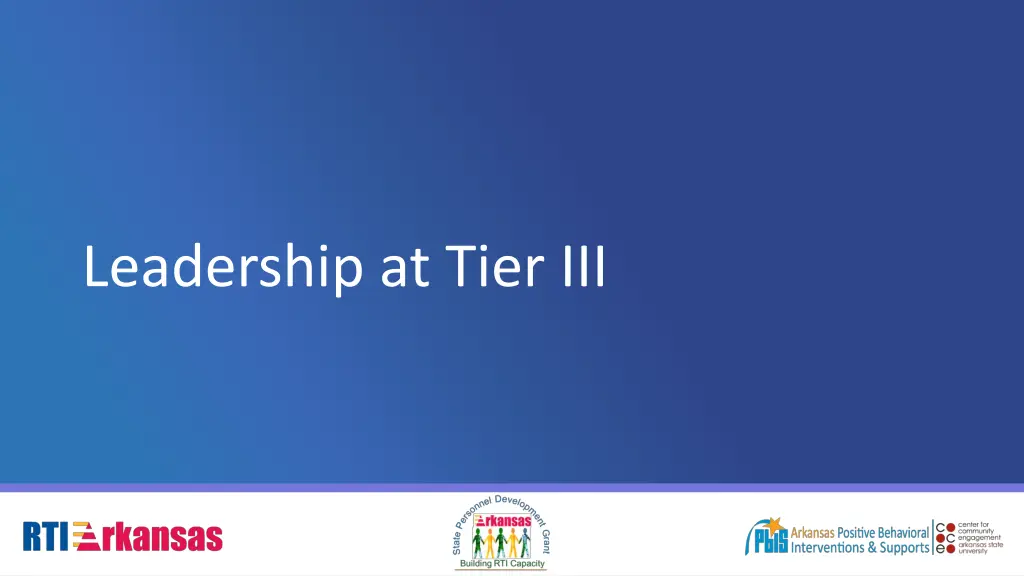 leadership at tier iii