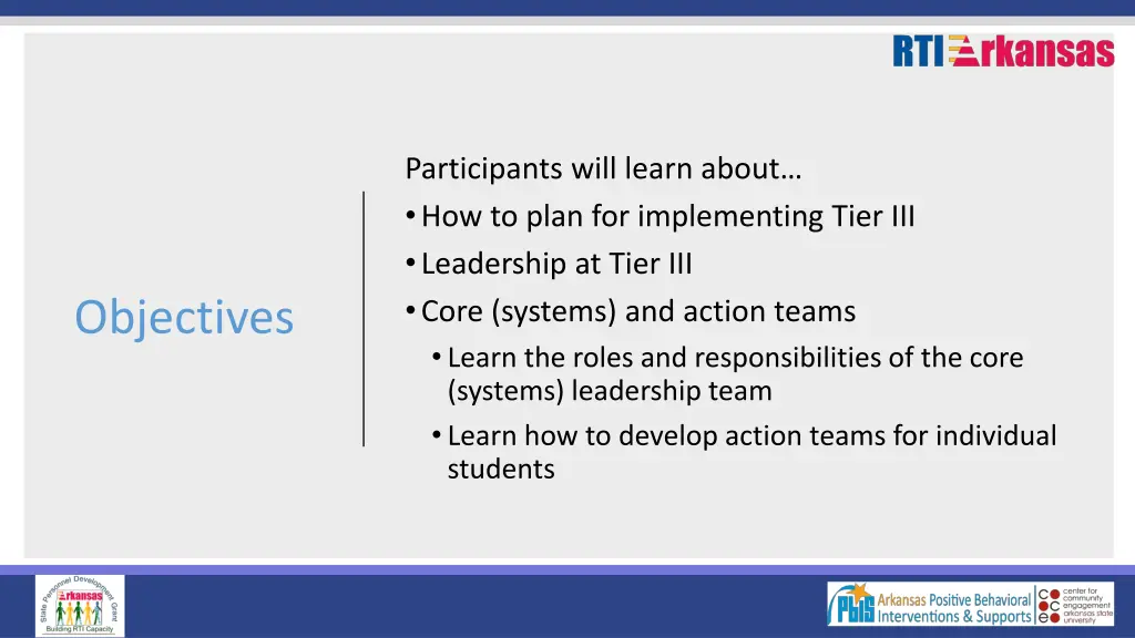 participants will learn about how to plan