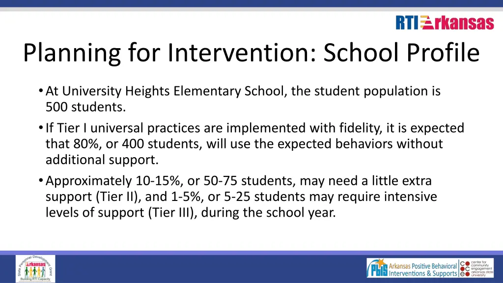 planning for intervention school profile