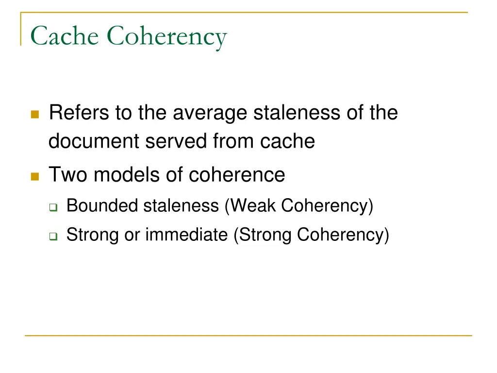 cache coherency
