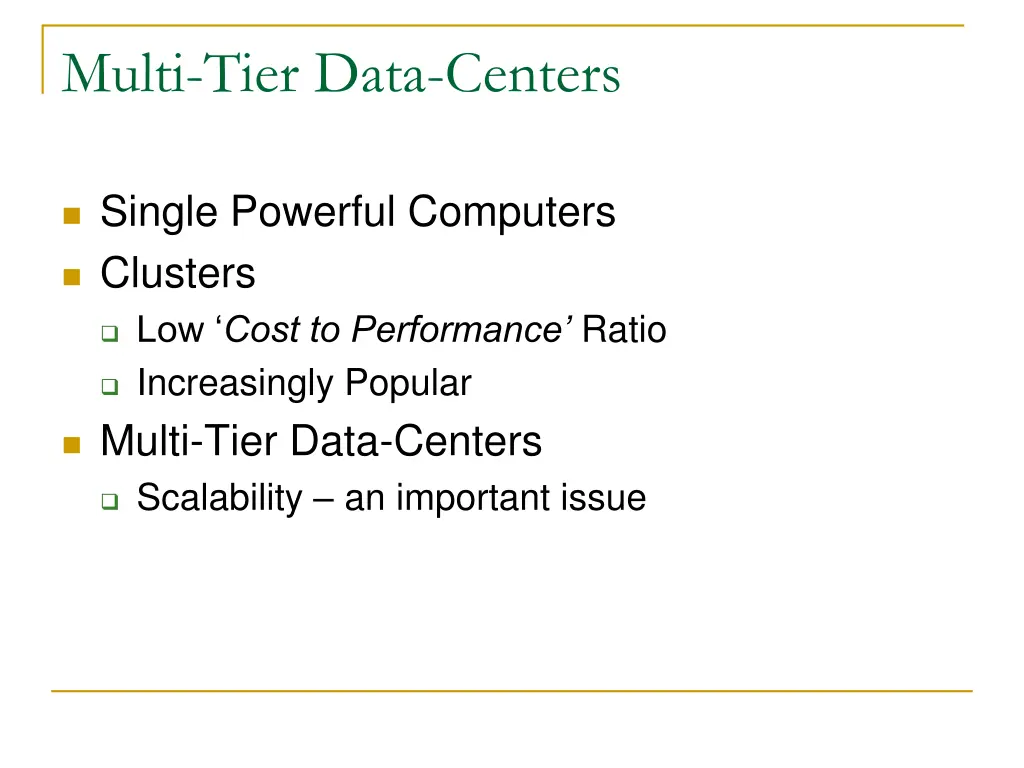 multi tier data centers