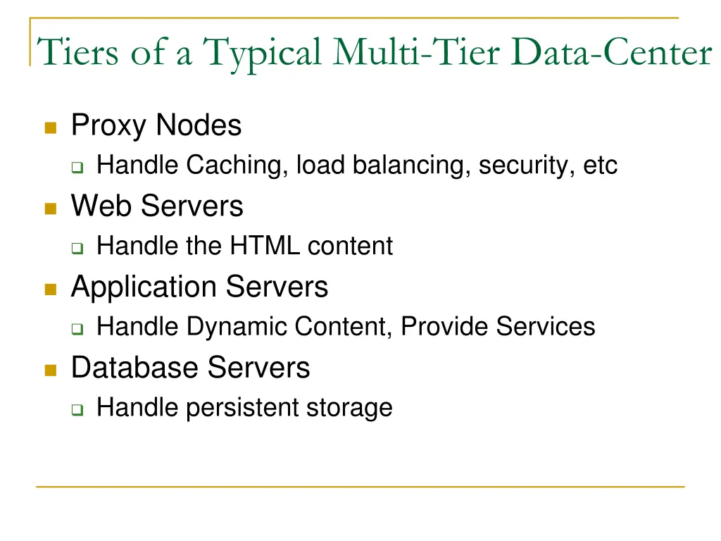 tiers of a typical multi tier data center