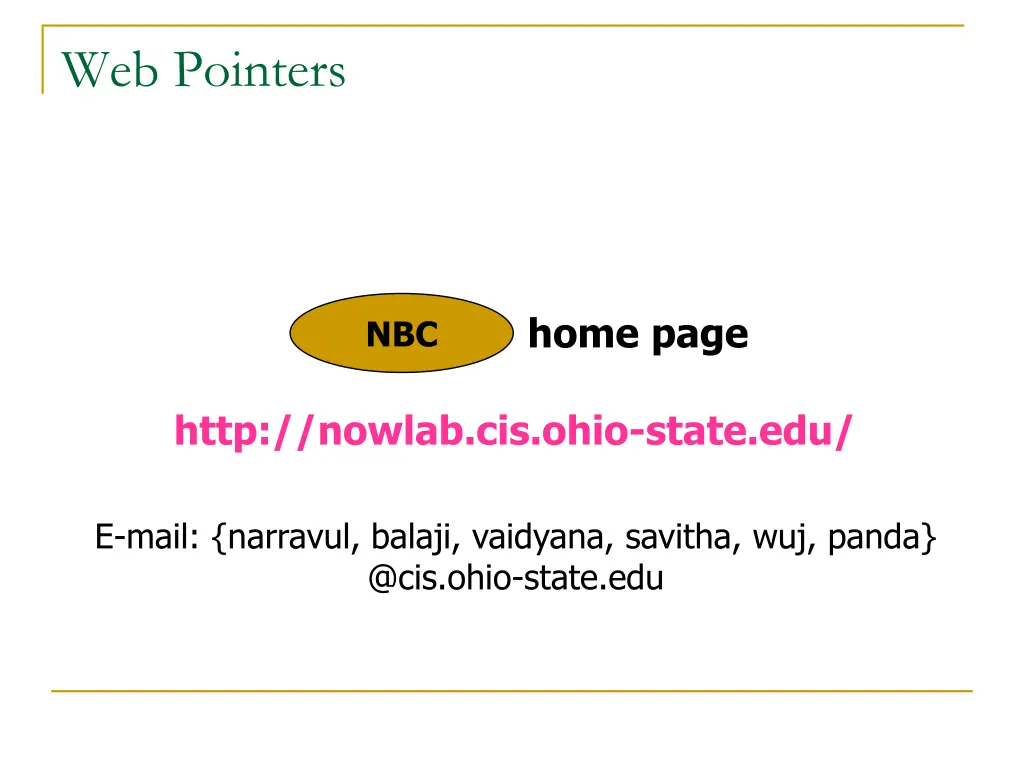 web pointers