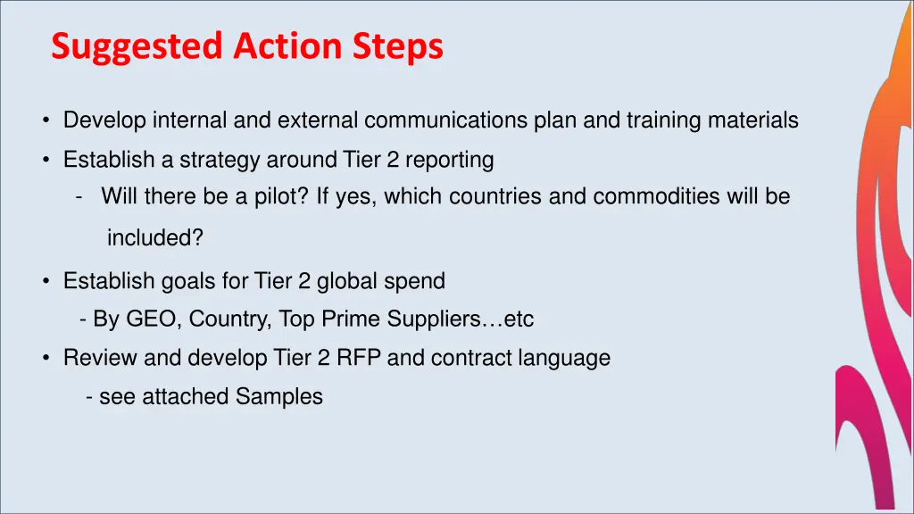 suggested action steps