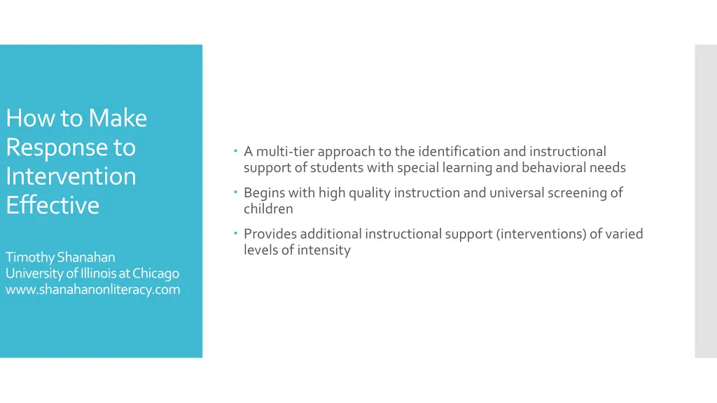 how to make response to intervention effective