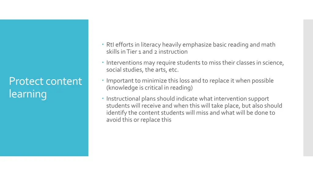 rtiefforts in literacy heavily emphasize basic