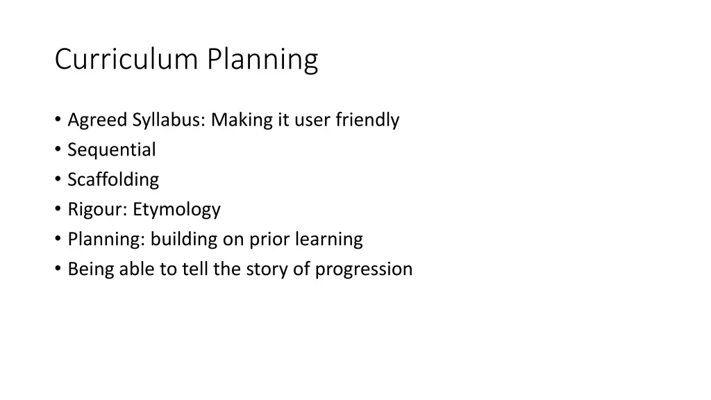 curriculum planning