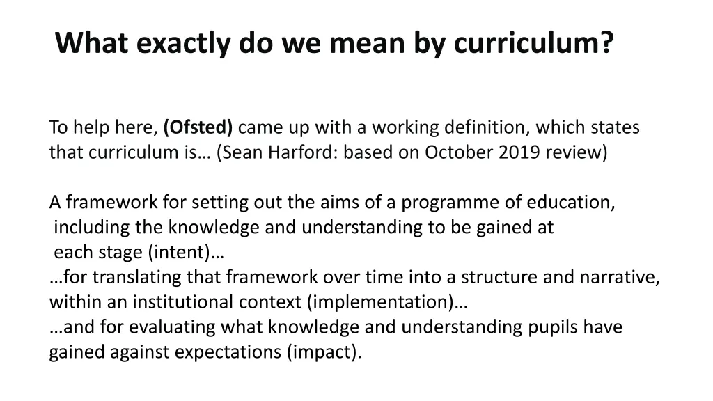 what exactly do we mean by curriculum