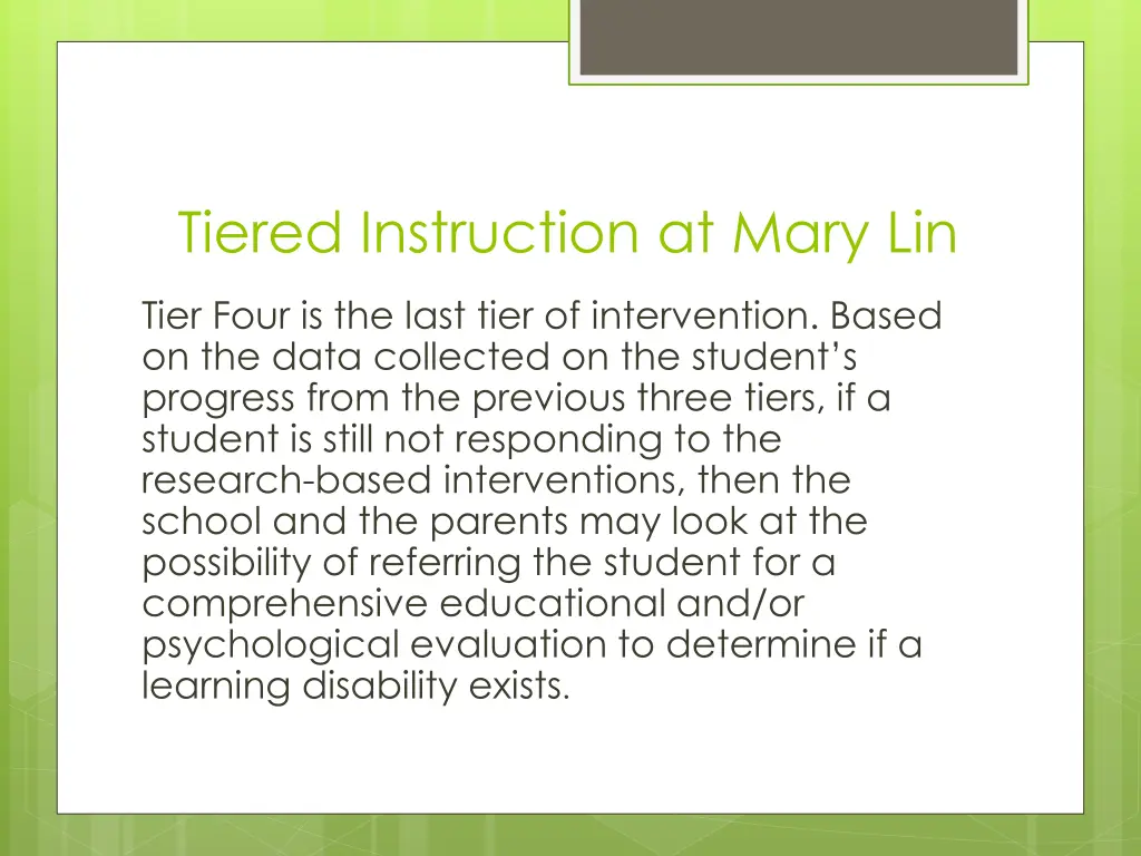 tiered instruction at mary lin 1
