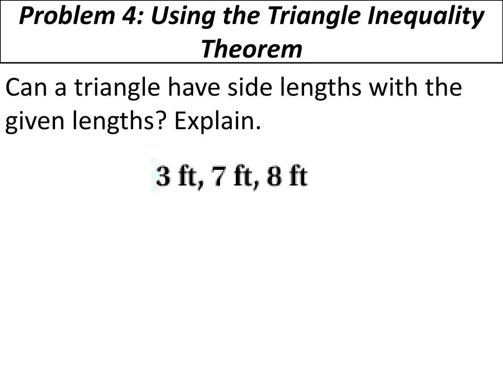 problem 4 using the triangle inequality theorem