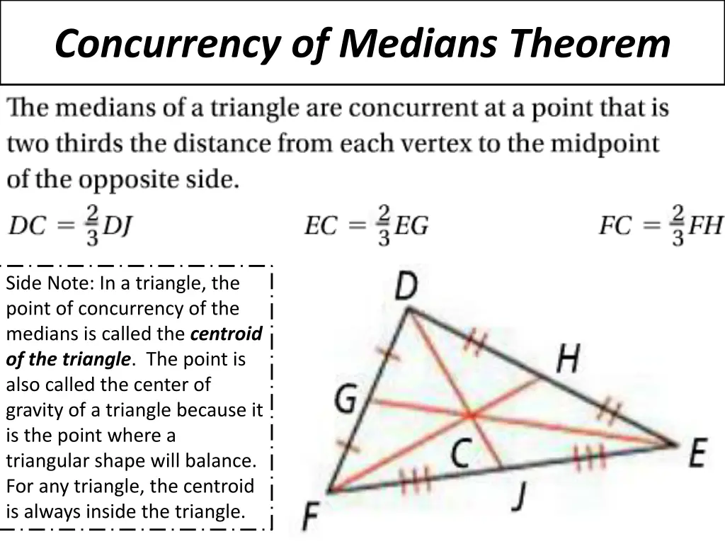 concurrency of medians theorem