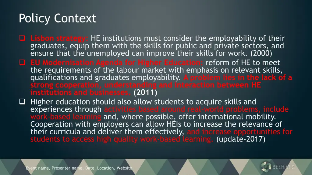 policy context