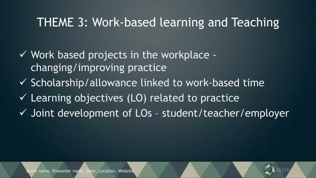 theme 3 work based learning and teaching