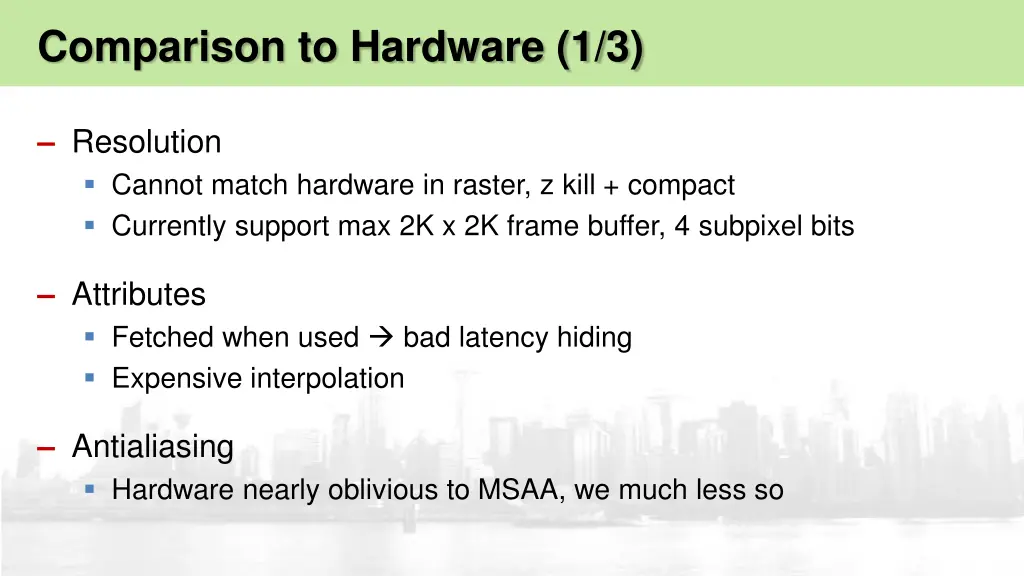 comparison to hardware 1 3