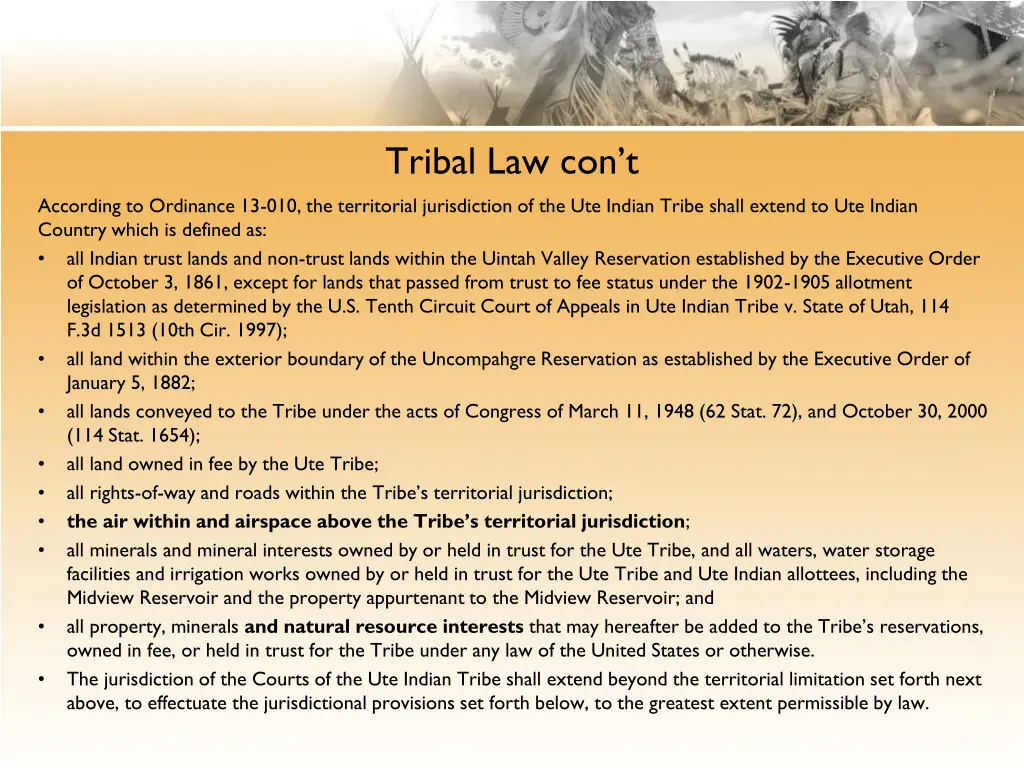 tribal law con t