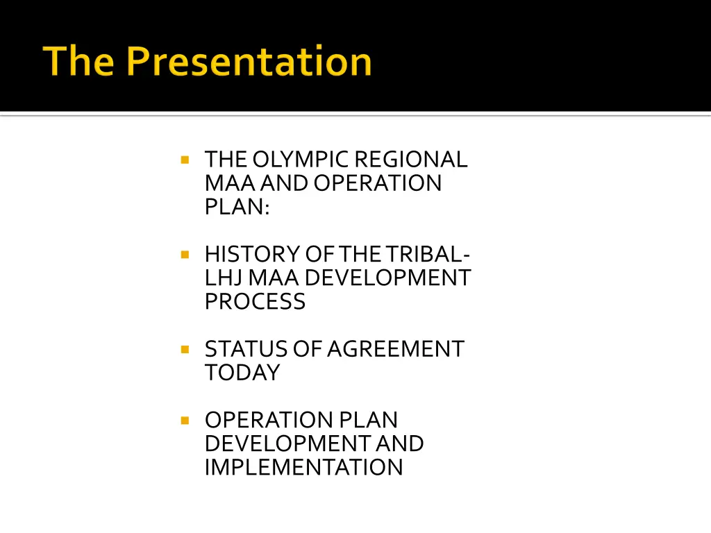 the olympic regional maa and operation plan